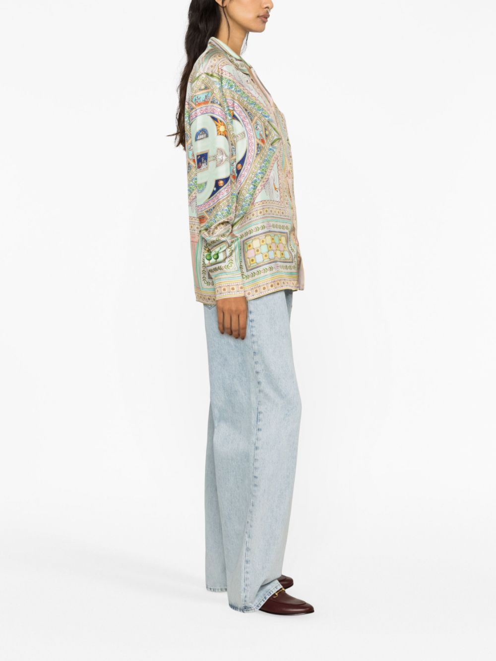 Chemise en soie à imprimé Le Labyrinthe