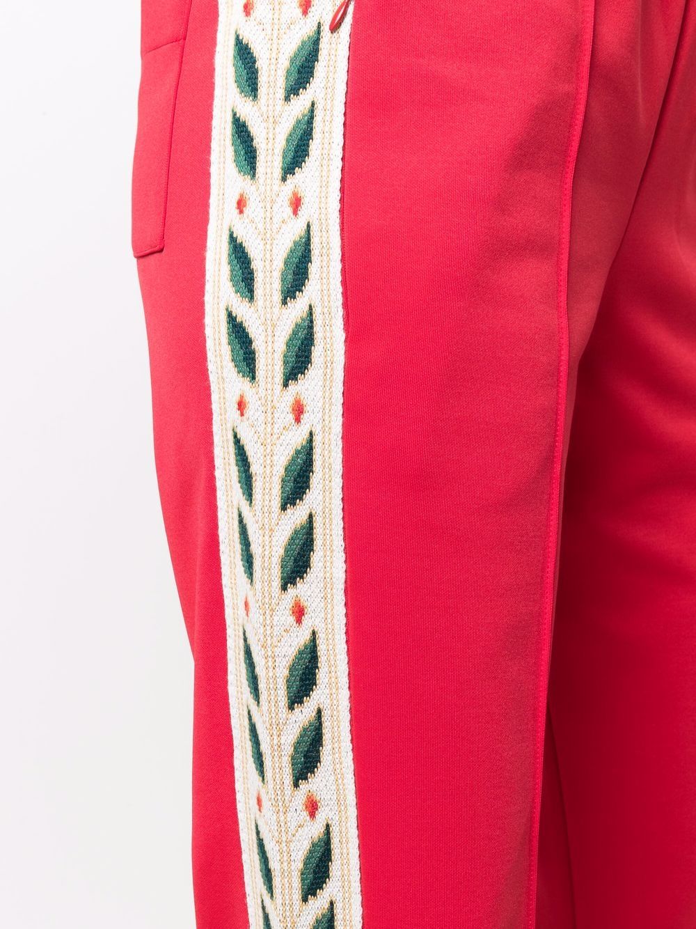 floral-embroidered flared trousers