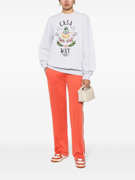Casa Way-embroidered cotton sweatshirt