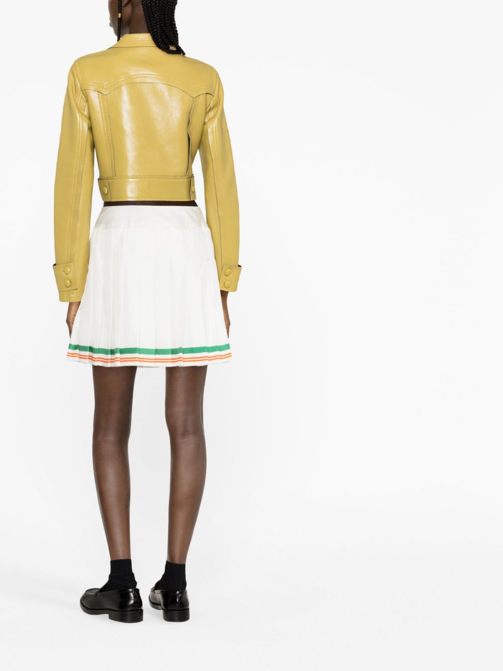 high-waisted A-line skirt