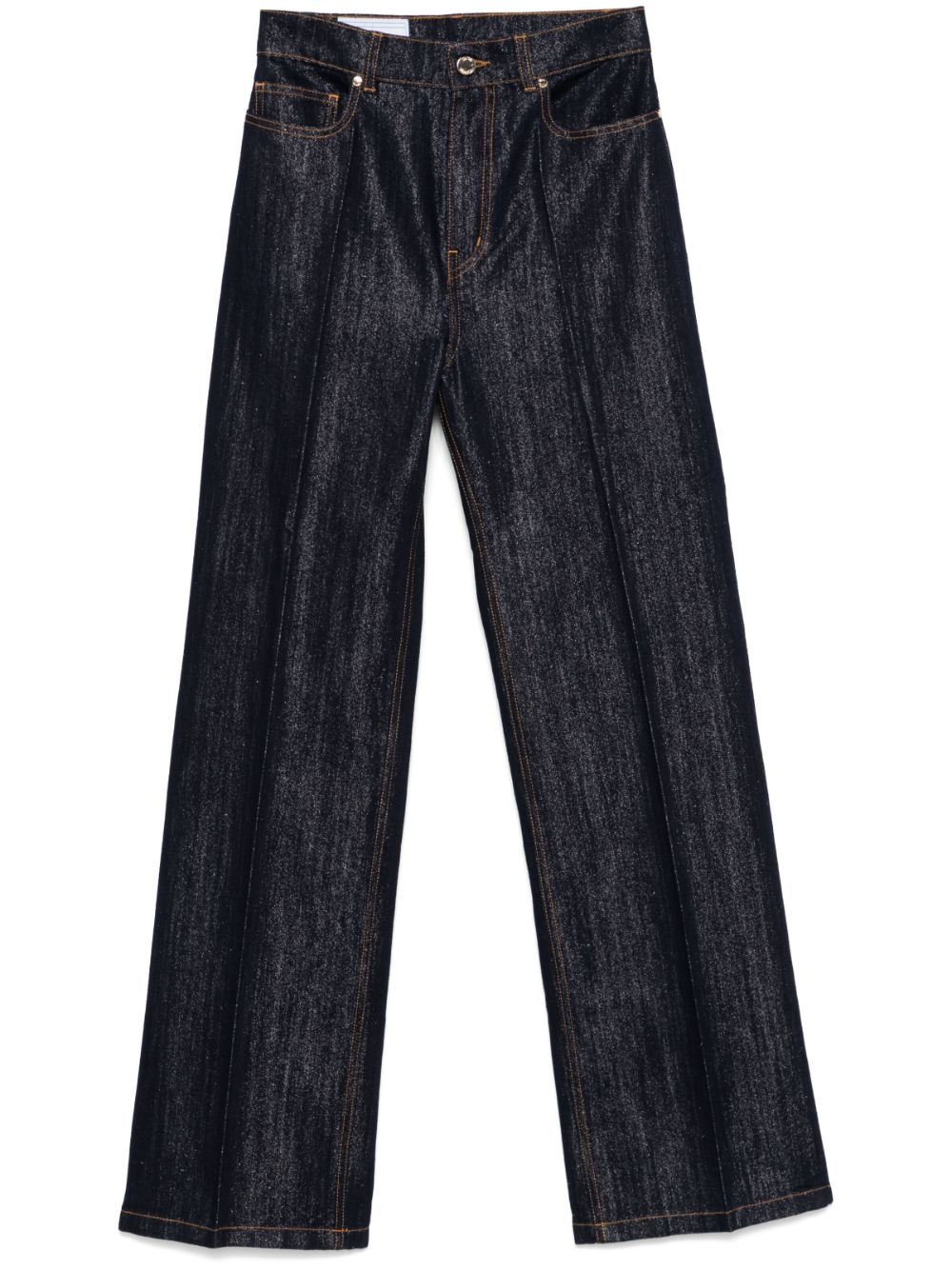 Jean coupe droite avec détails en lurex