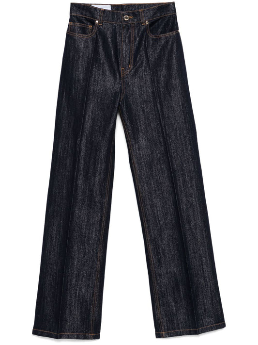 Jean coupe droite avec détails en lurex