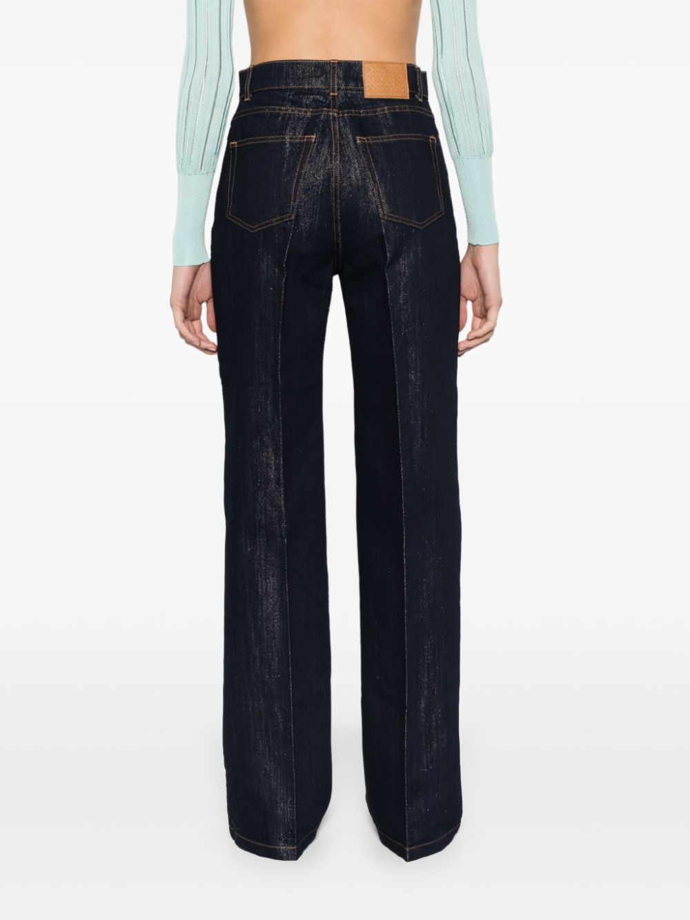 Jean coupe droite avec détails en lurex