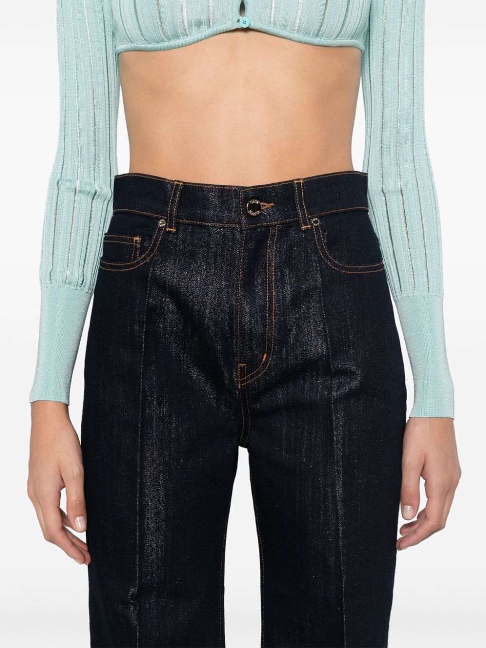 Jean coupe droite avec détails en lurex