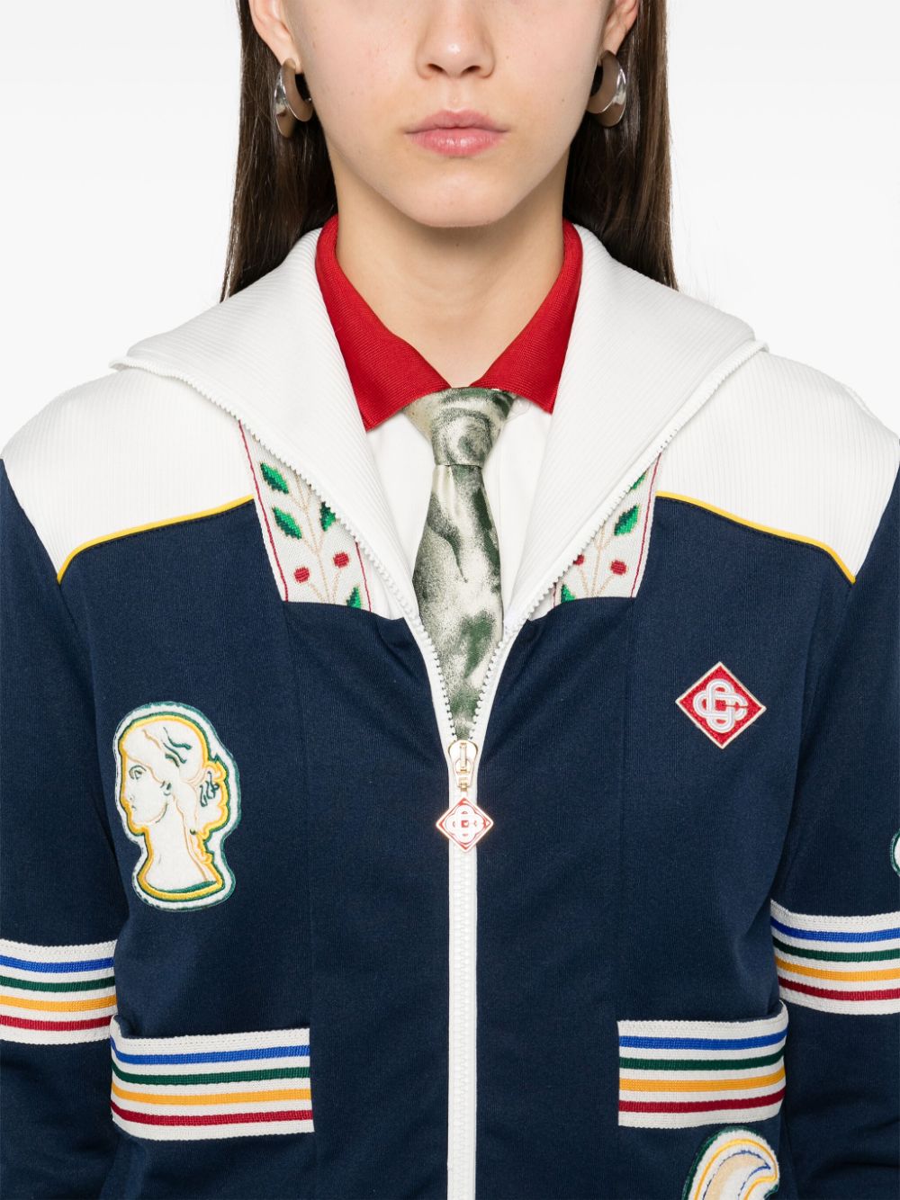 veste à bordure rayée