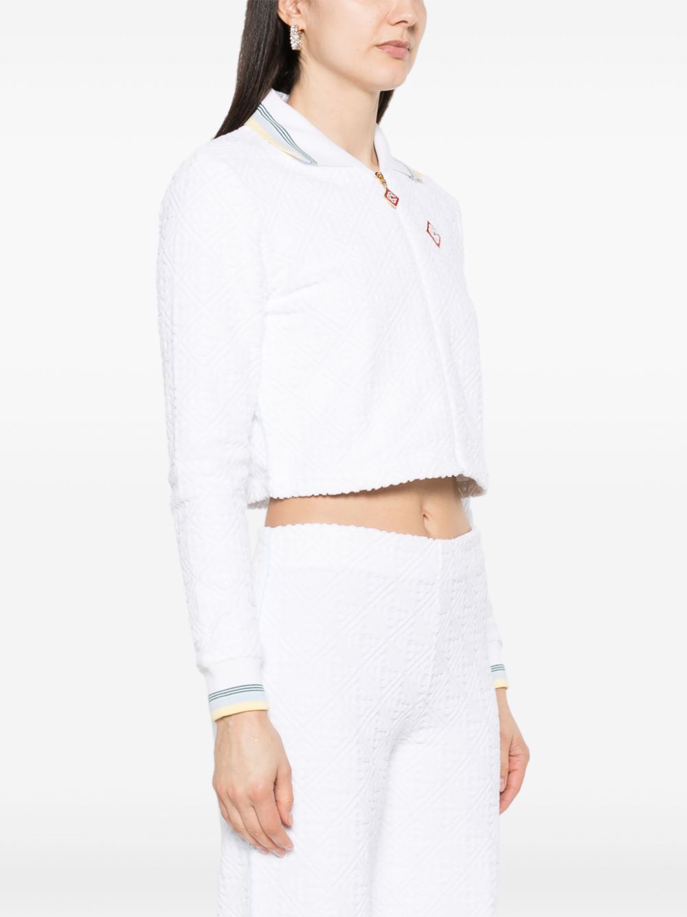 veste bomber courte avec finition éponge