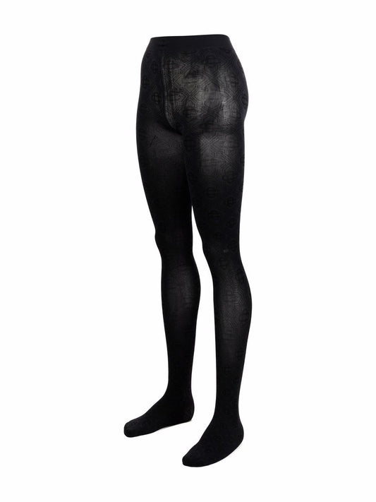 monogram pattern tights