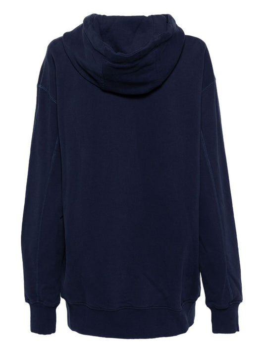 sweat à capuche foulard en soie avec patch logo