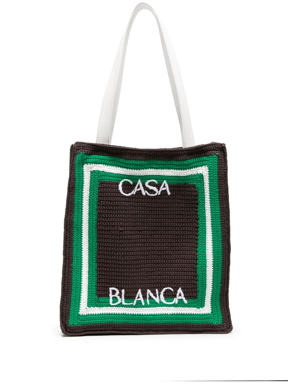 sac fourre-tout en crochet avec logo brodé