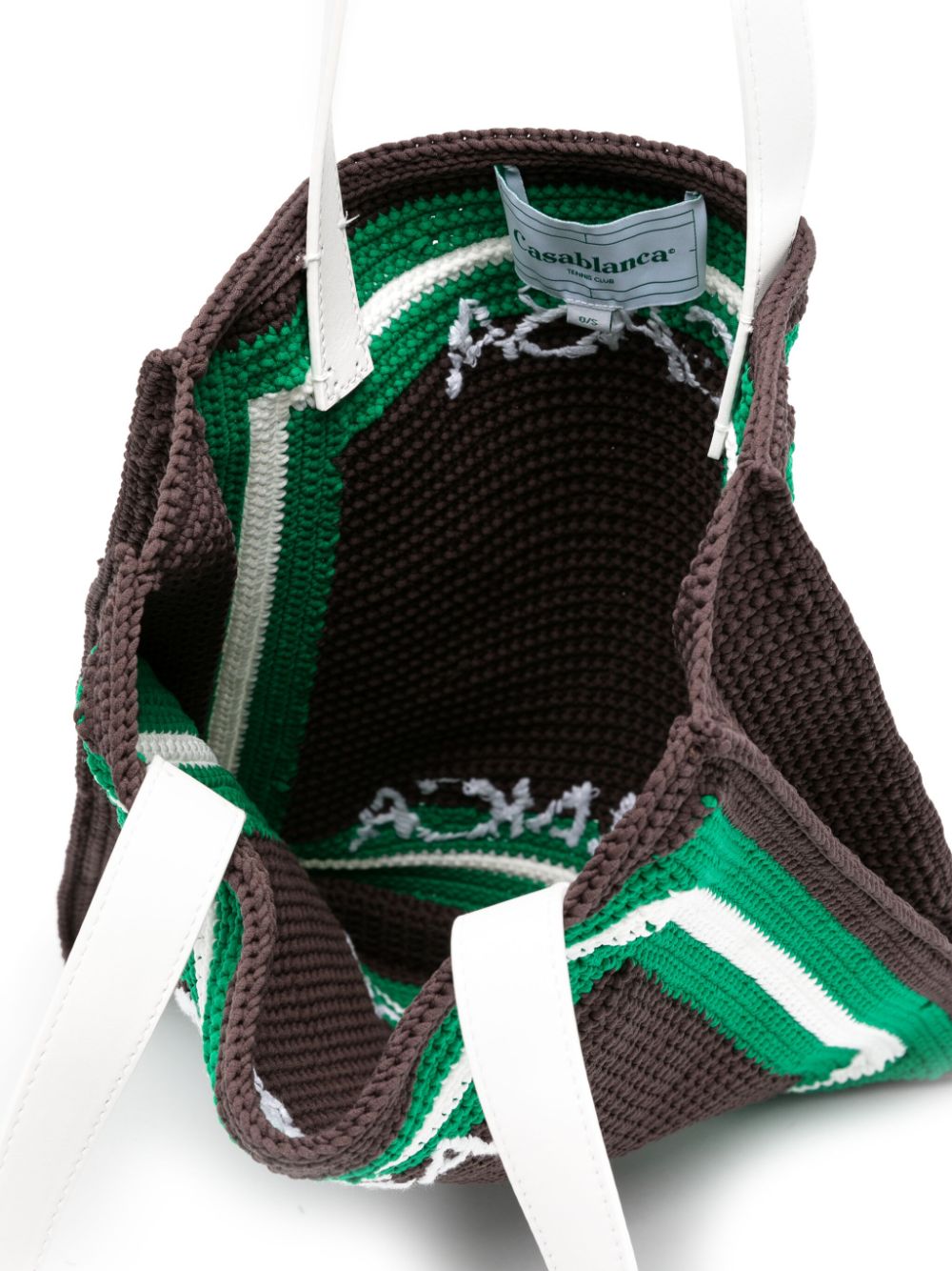 sac fourre-tout en crochet avec logo brodé