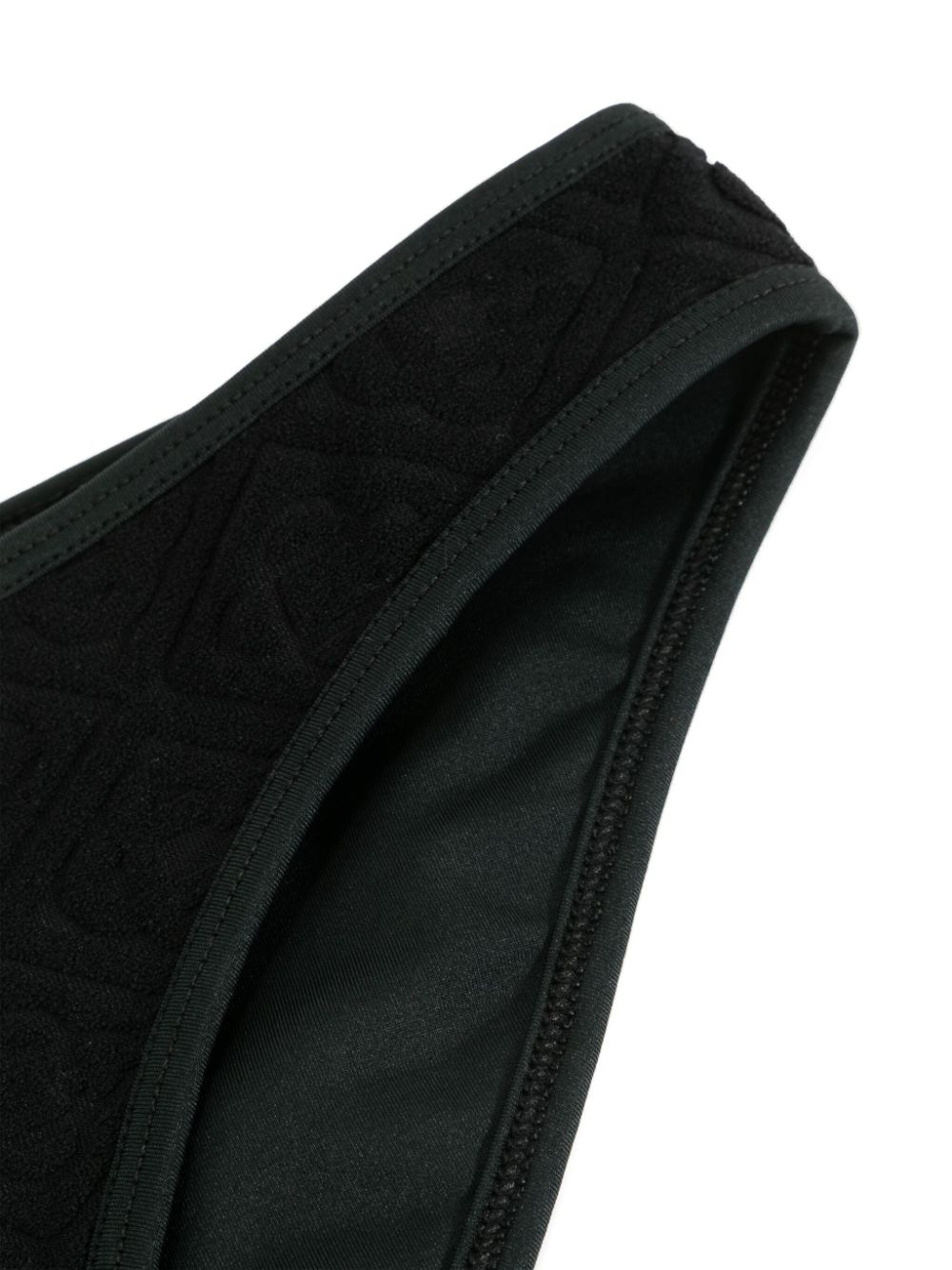 bas de bikini texturé avec logo en relief