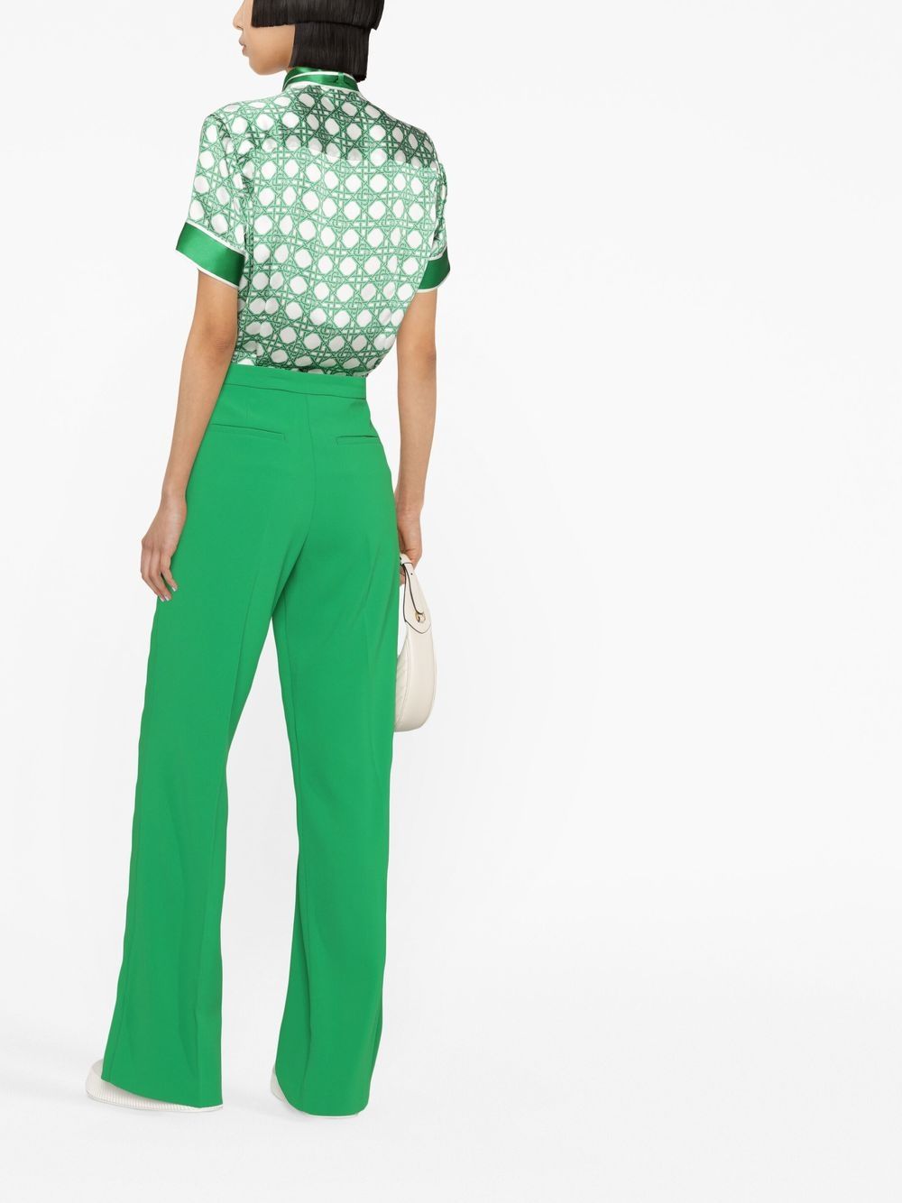 monogram-print silk shirt