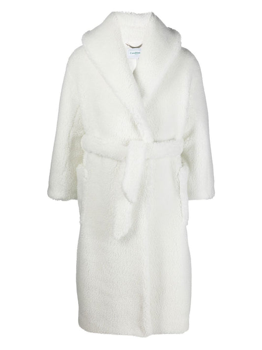teddy-texture bathrobe