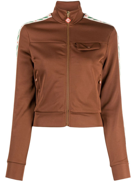 Blouson aviateur en coton à rayures jacquard Laurel