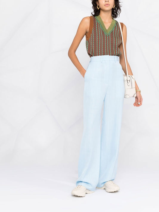 pantalon tailleur large à taille haute