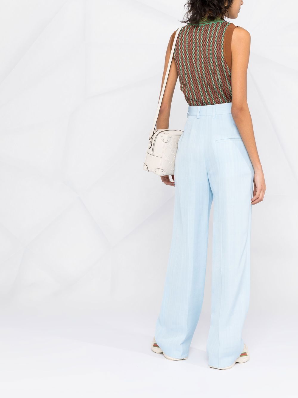 pantalon tailleur large à taille haute
