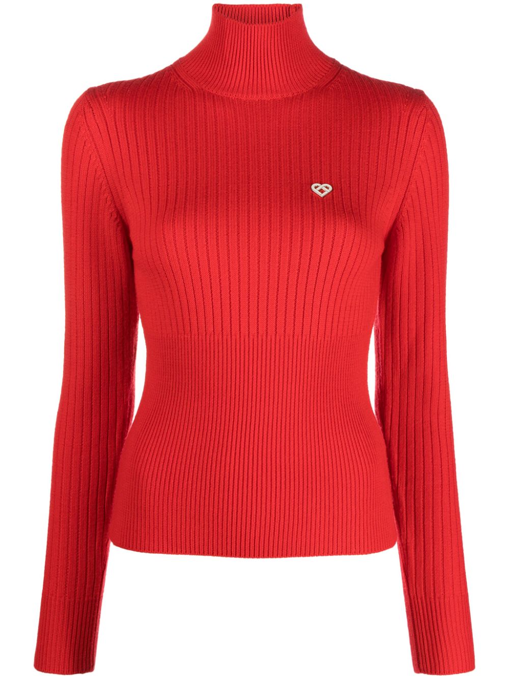 logo-appliqué wool jumper