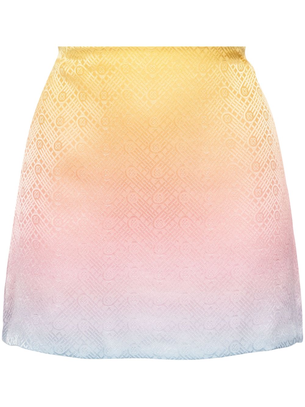 gradient-effect silk miniskirt