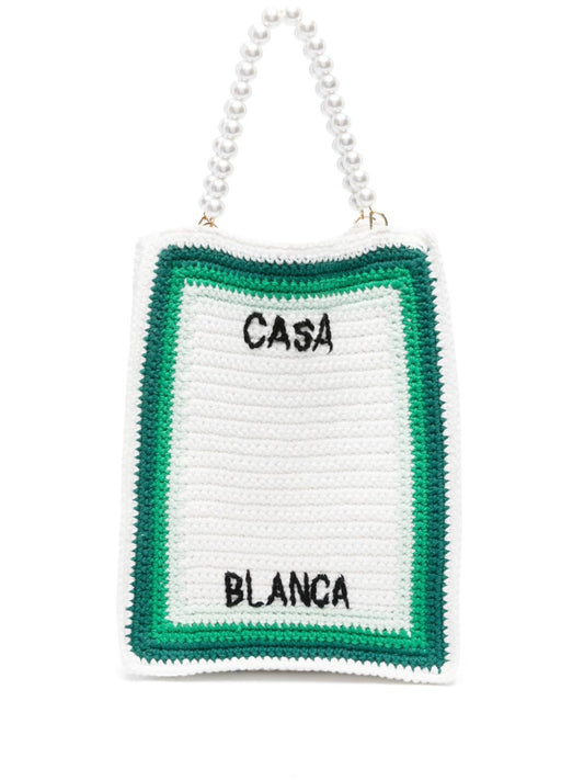 crochet-knit tote bag