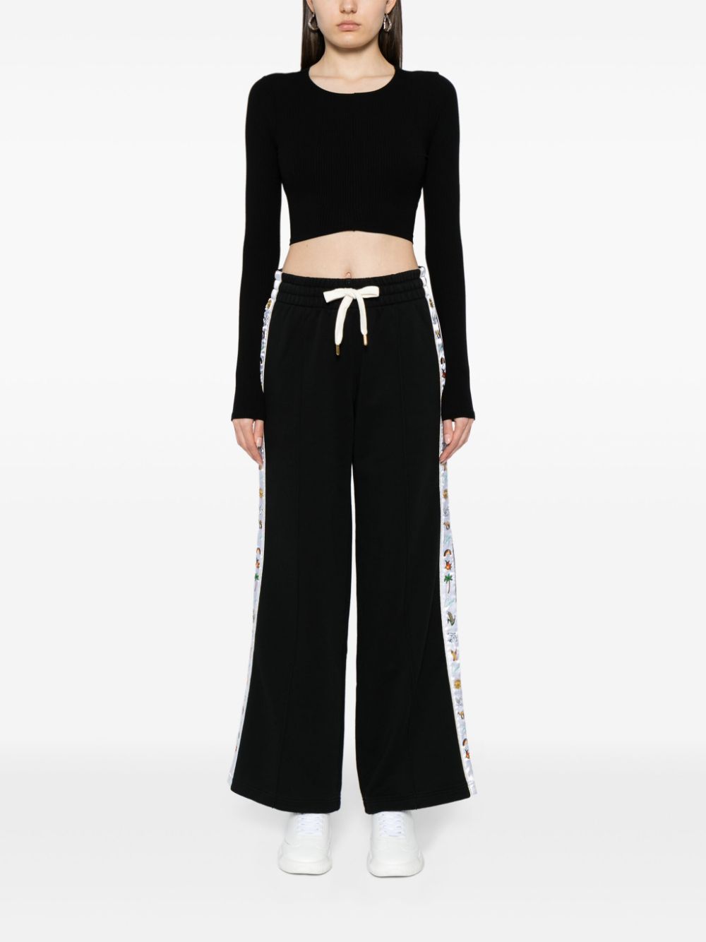 logo-tape organic cotton track pants