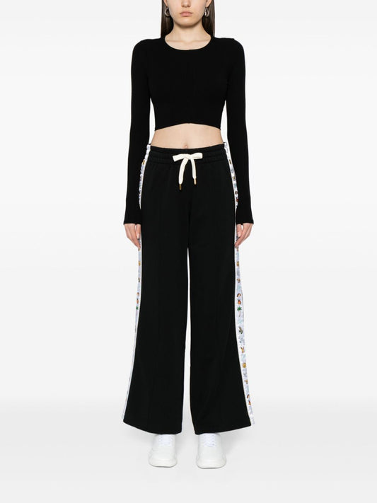 logo-tape organic cotton track pants