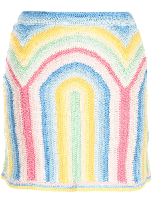 rainbow crochet mini skirt
