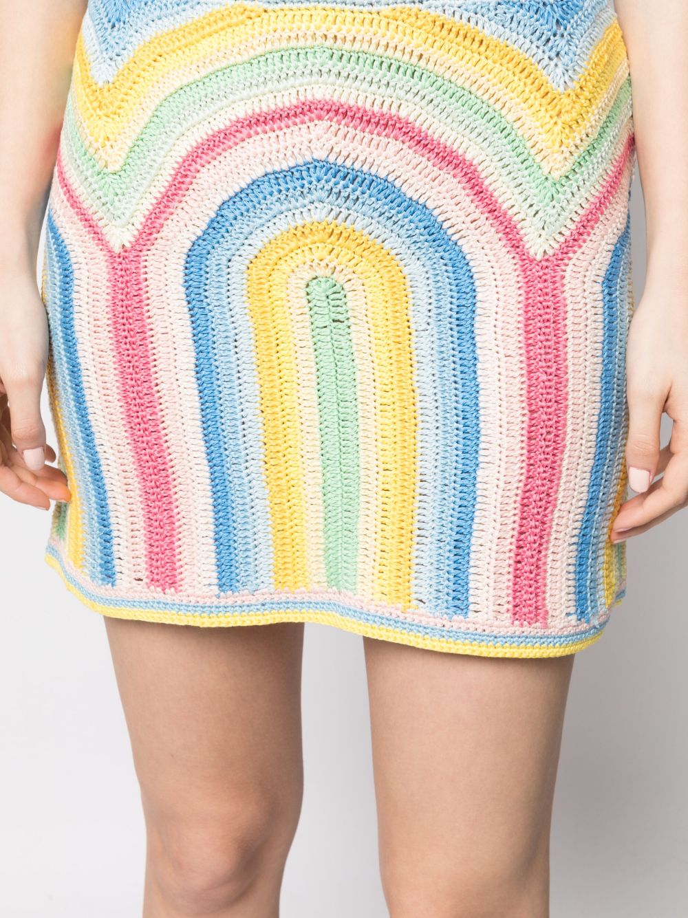 rainbow crochet mini skirt