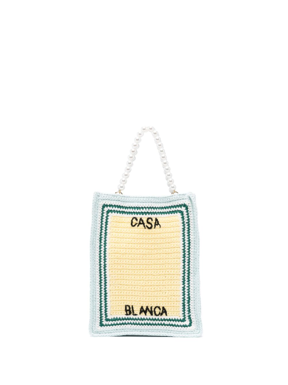 sac fourre-tout en crochet avec logo brodé