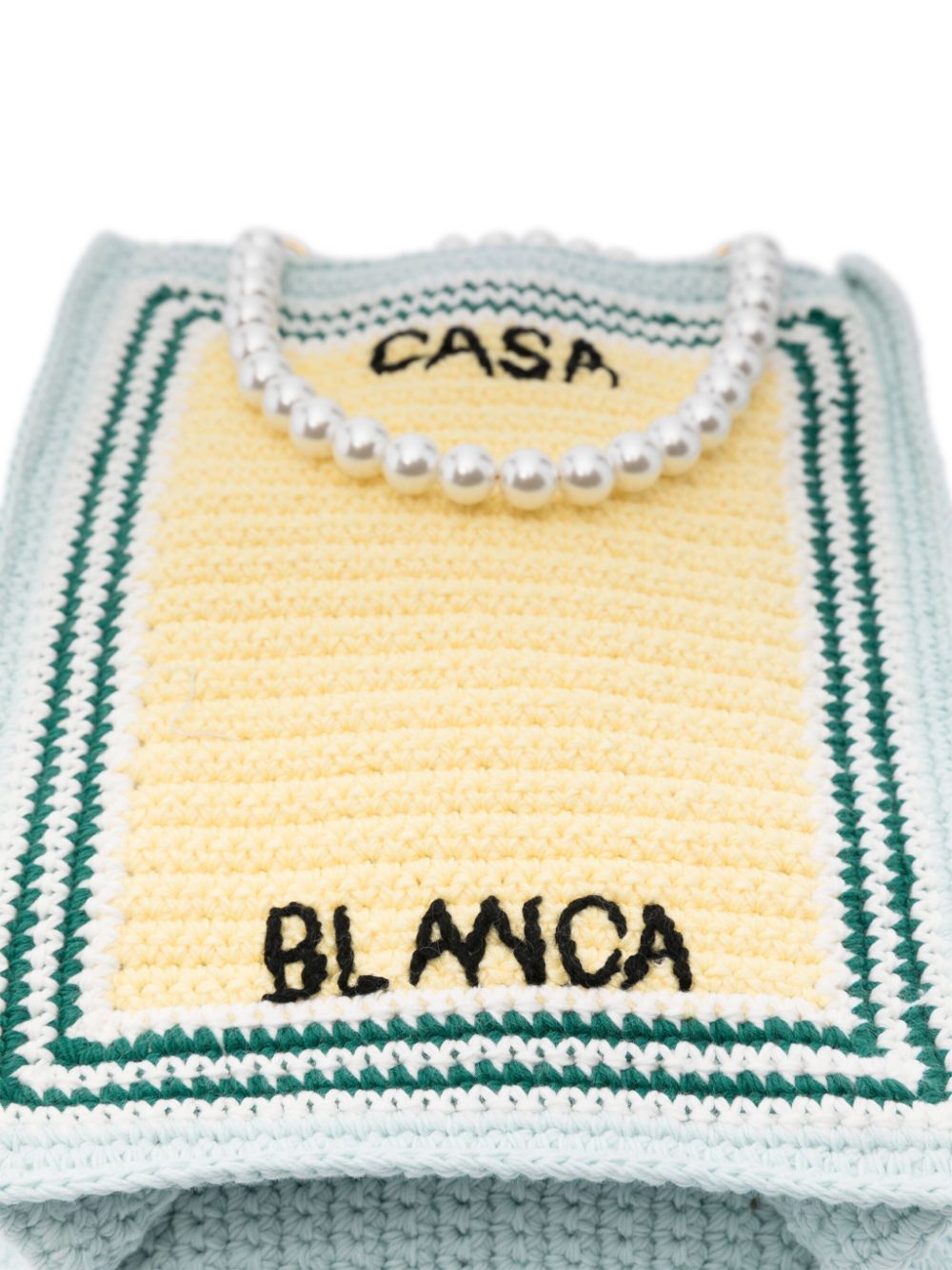 sac fourre-tout en crochet avec logo brodé