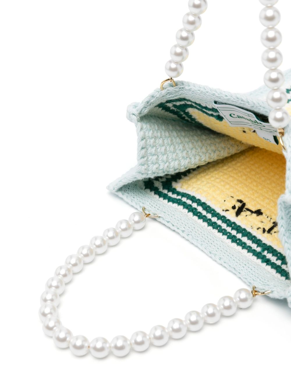 sac fourre-tout en crochet avec logo brodé