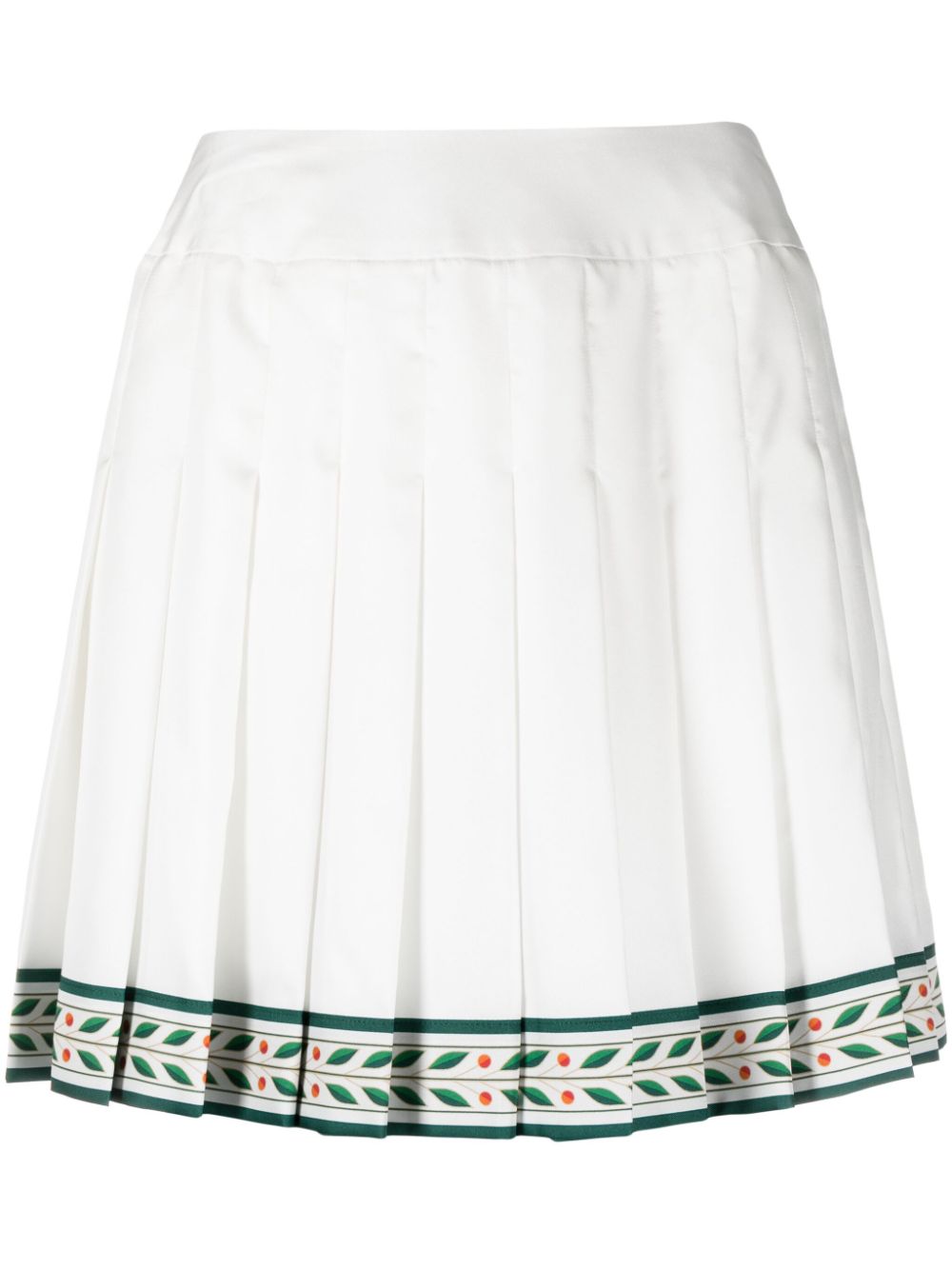 Laurel pleated silk miniskirt
