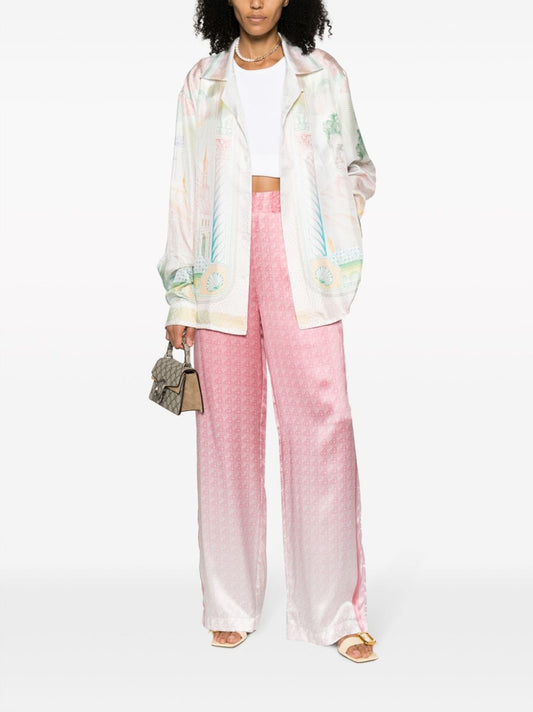 Morning City View silk trousers