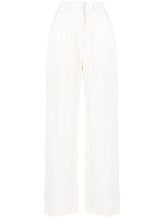 high-waisted tailored trousers