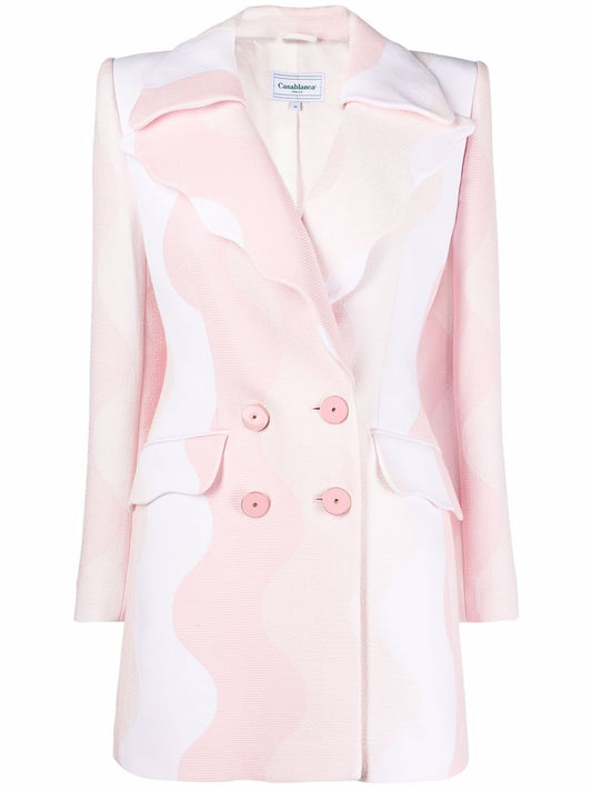 blazer croisé à motif ondulé