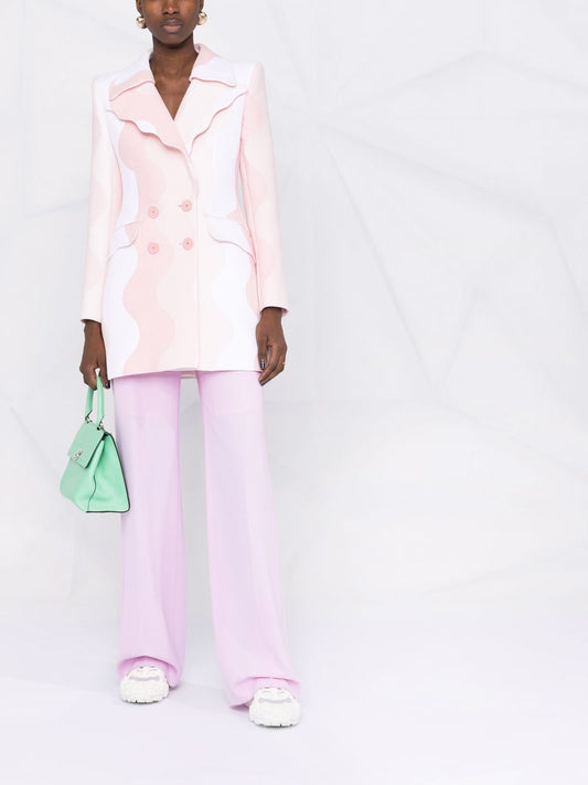 blazer croisé à motif ondulé