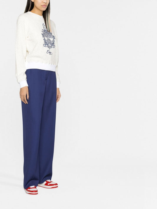 high-waisted wide-leg trousers