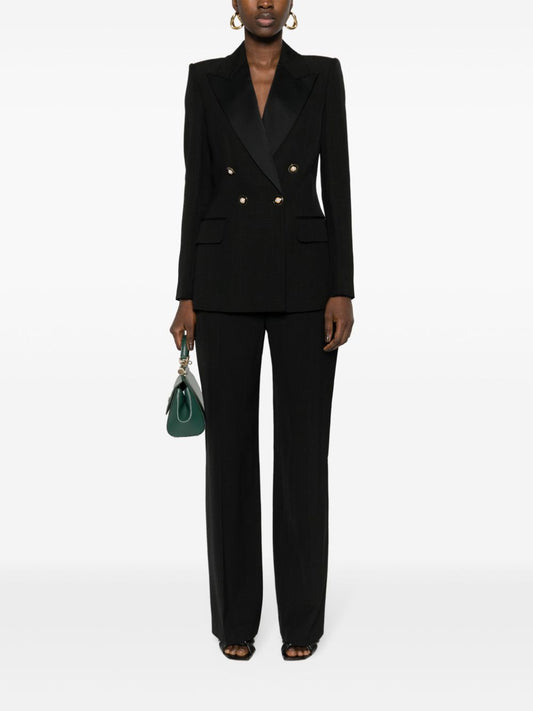 pressed-crease long-length straight-leg trousers