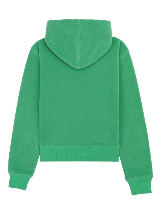 logo-embroidered fleece hoodie