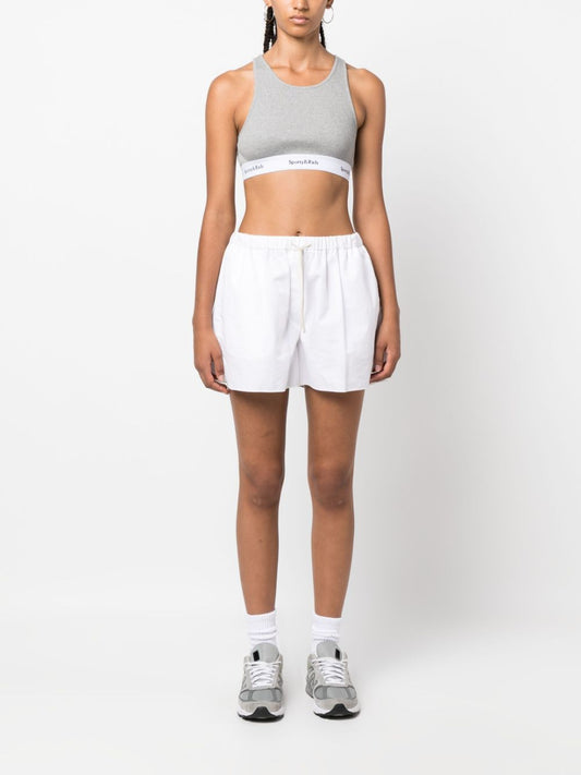 soutien-gorge de sport côtelé avec logo sous la bande