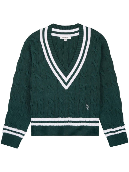 logo-embroidered cotton jumper