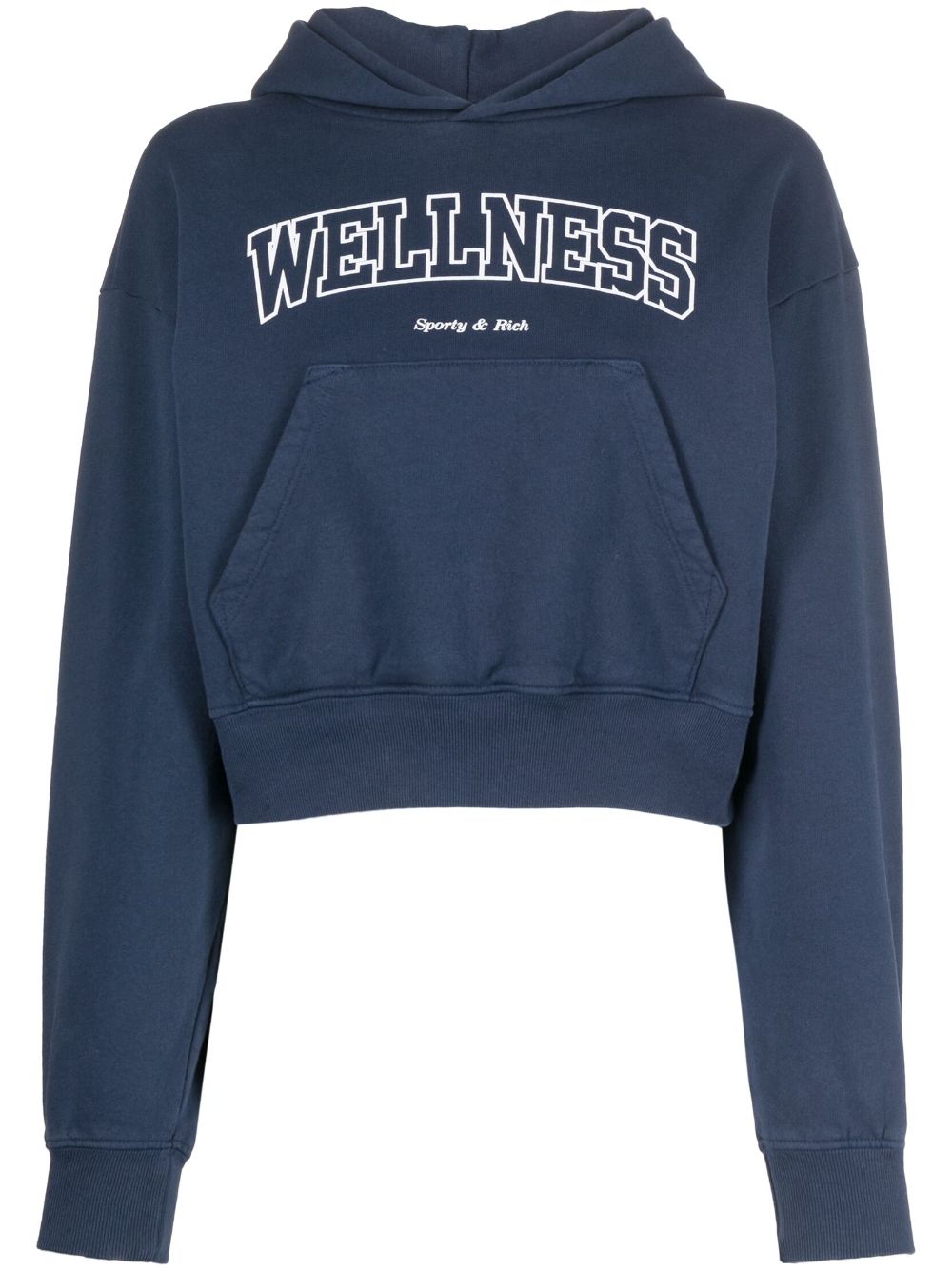 sweat à capuche court en coton avec logo imprimé
