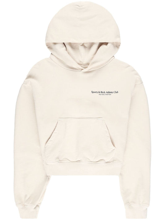 Sweat à capuche en coton avec logo imprimé