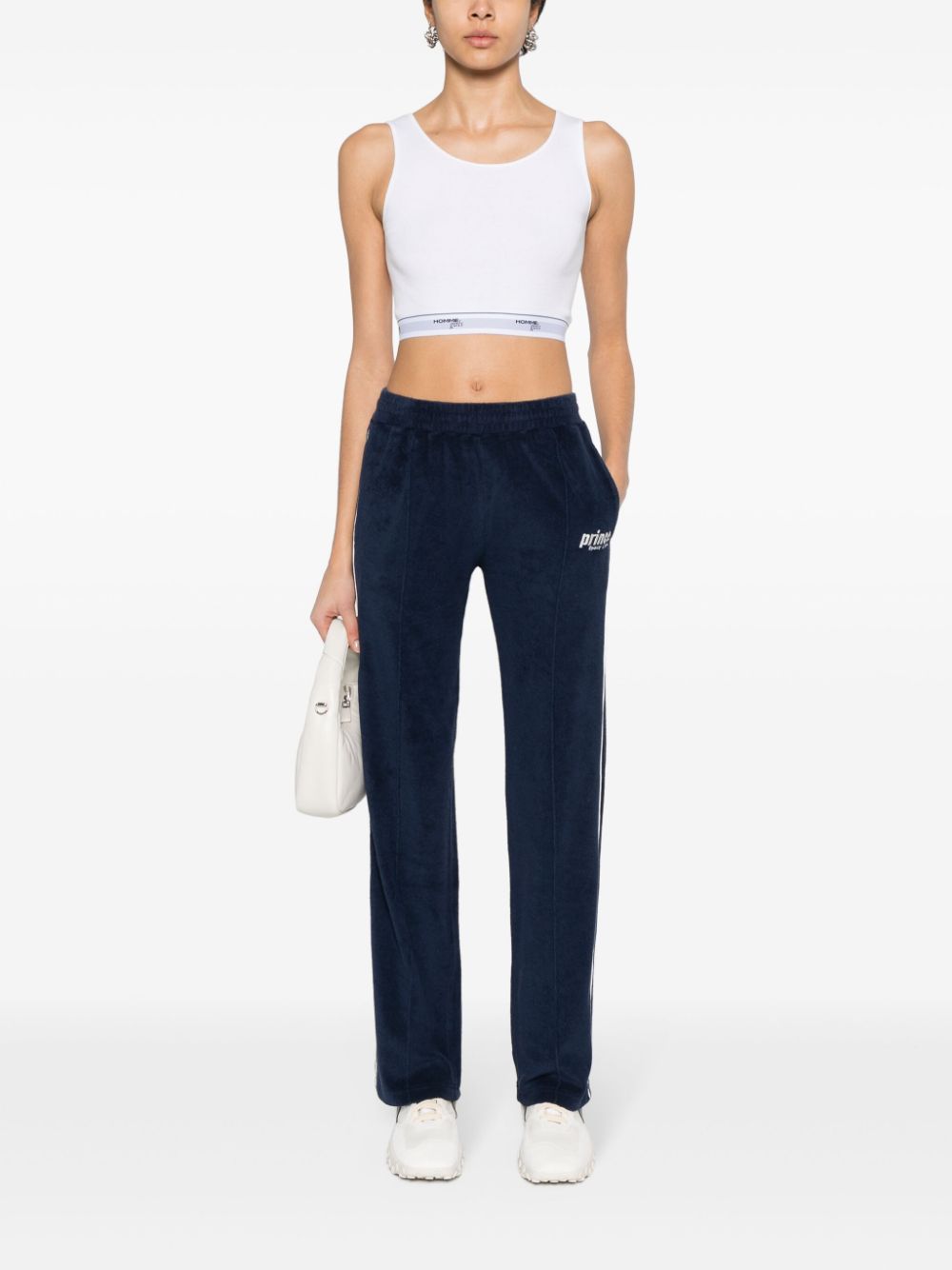 pantalon en tissu éponge avec logo brodé