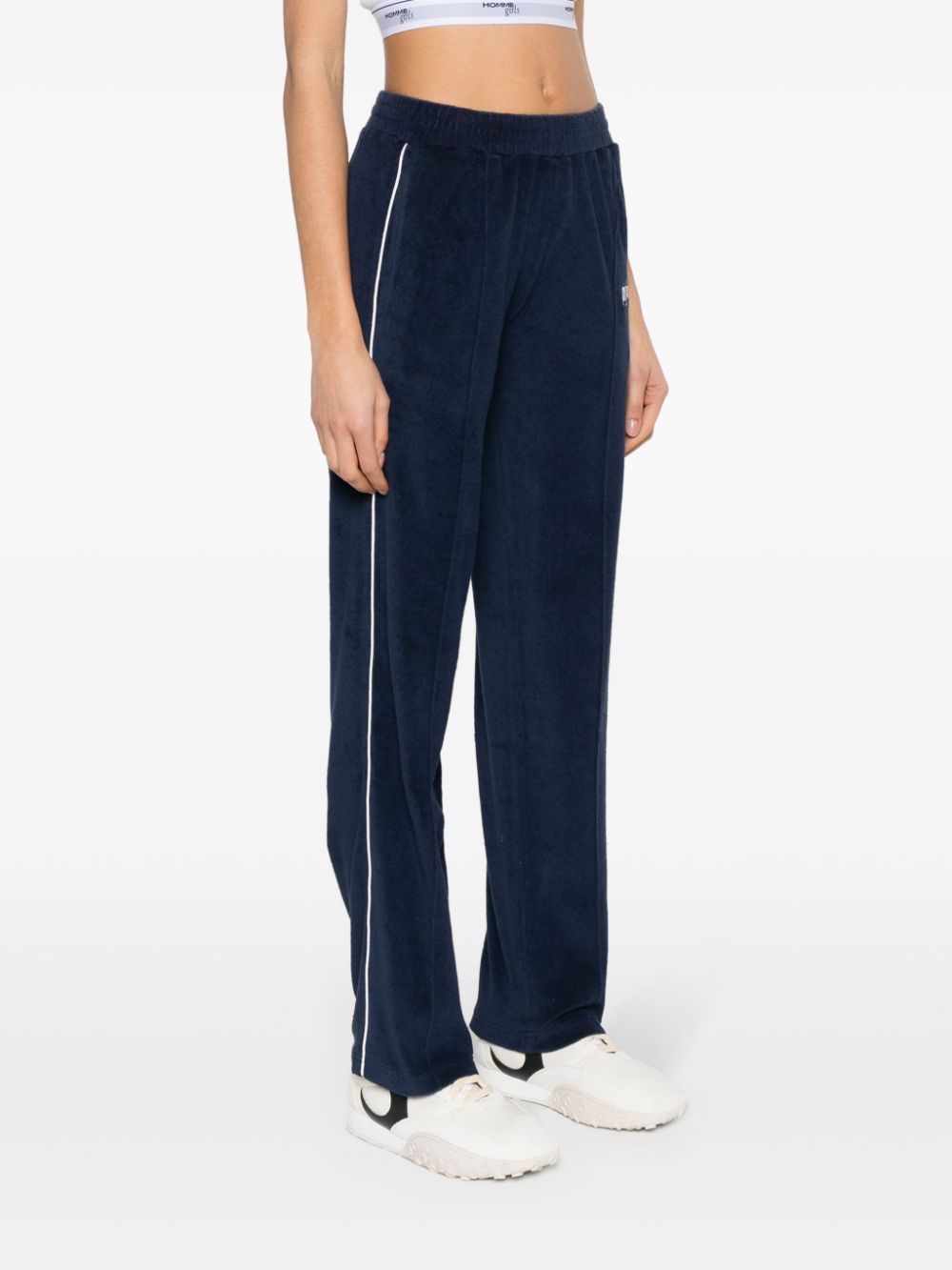 pantalon en tissu éponge avec logo brodé
