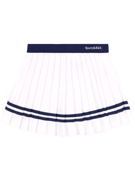 logo-print pleated skirt