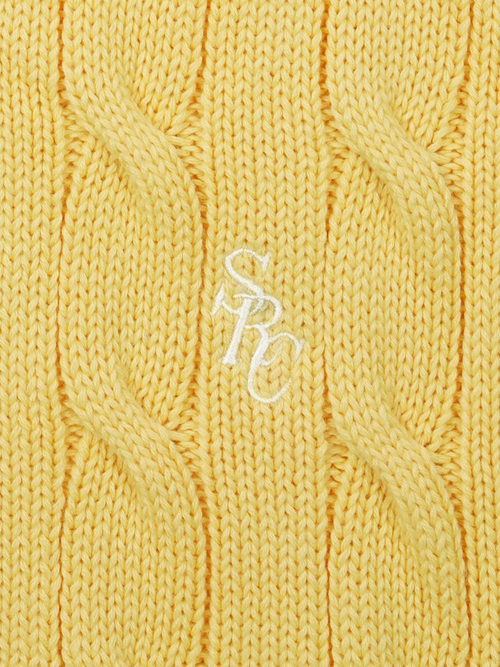 logo-embroidered cable-knit jumper