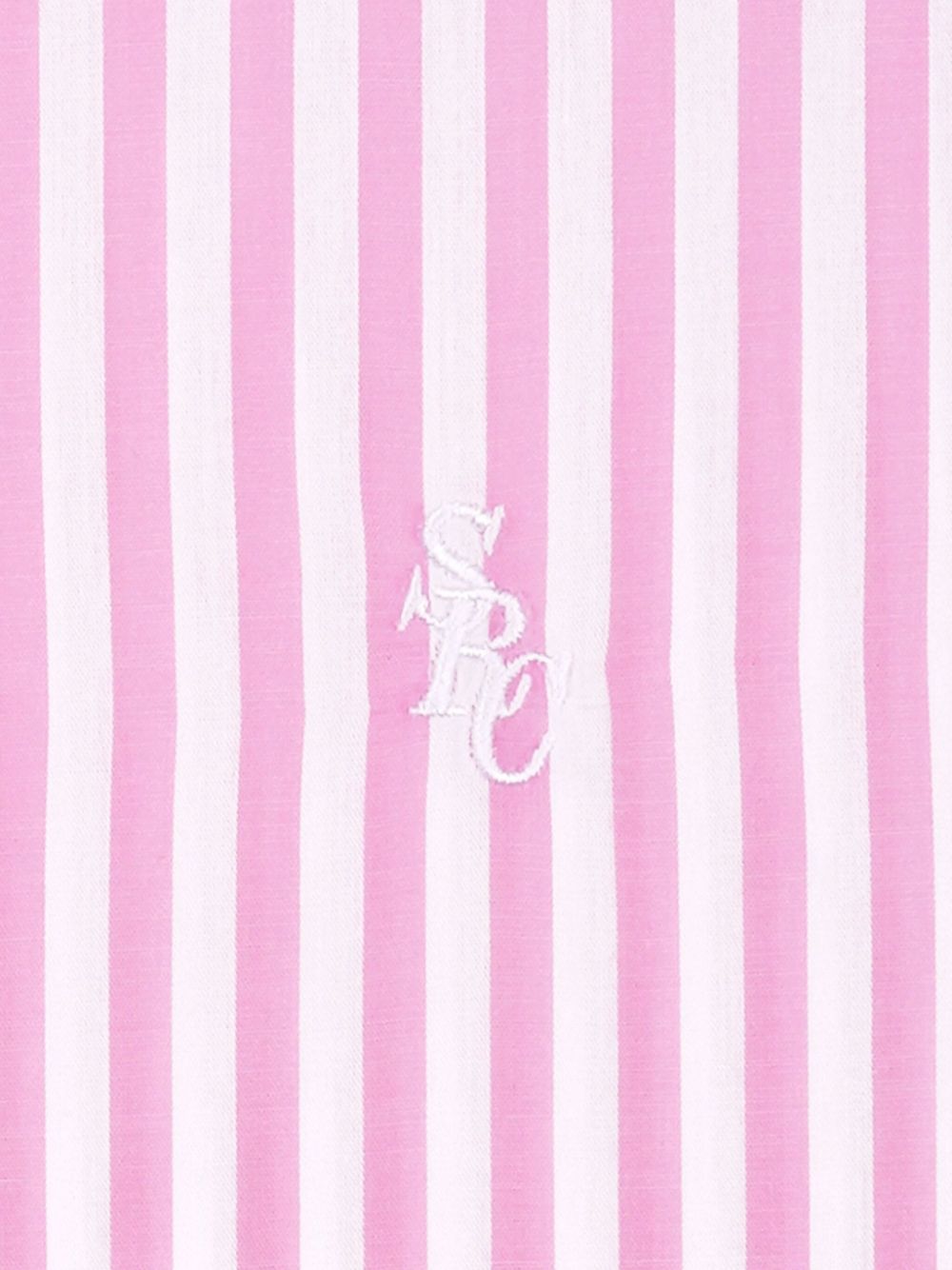 logo-embroidered striped shirt