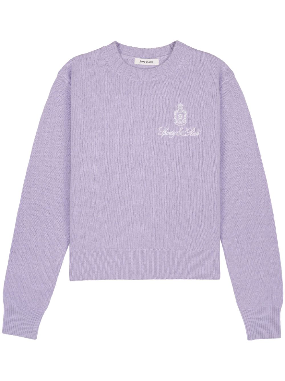 pull en cachemire avec logo brodé