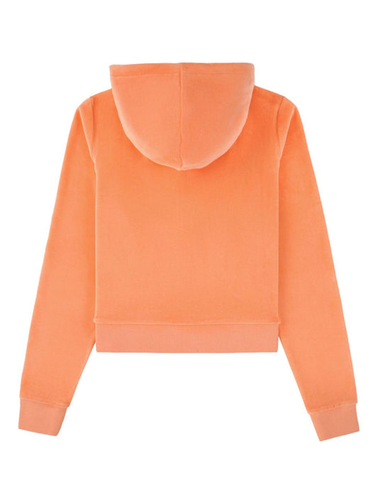 Italic-logo zip-up hoodie