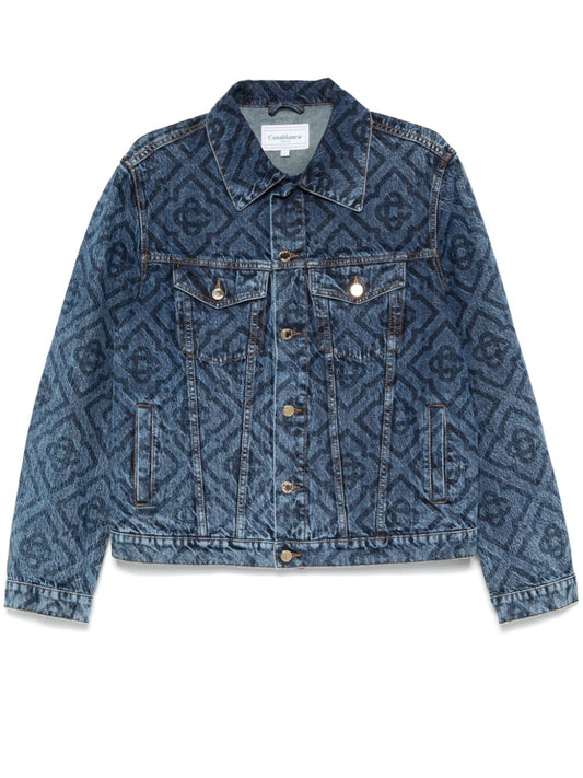 Veste en jean avec monogramme laser